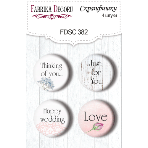 Скрапфішки набір 4шт Shabby love EN (англ) №382