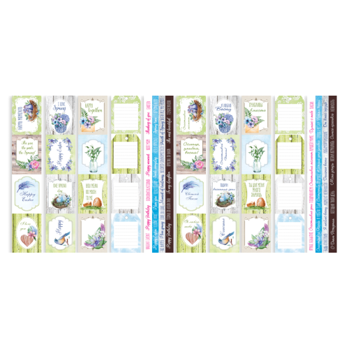 Набор полос с картинками для декорирования Colorful spring 5 шт 5х30,5 см