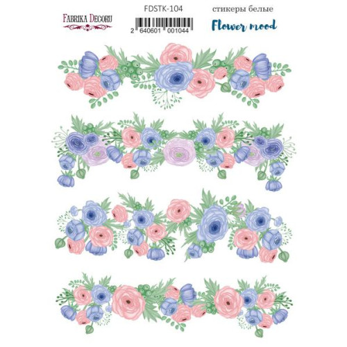 Набор наклеек (стикеров) 4 шт Flower mood №104 Цветочное Настроение