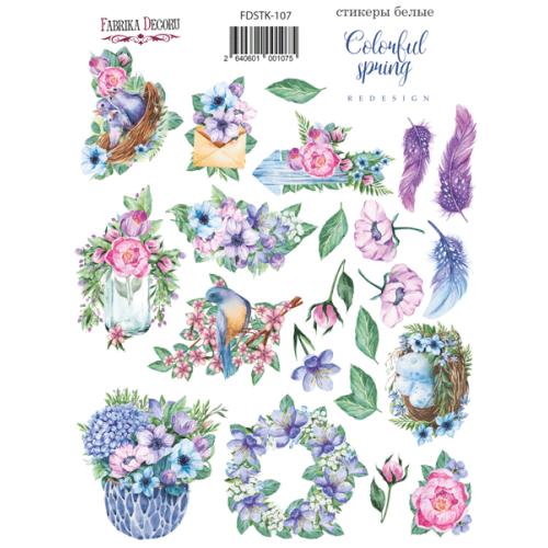 Набор наклеек (стикеров) 22 шт Colorful spring №107 Цветная Весна