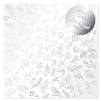 Ацетатний лист із фольгуванням Silver Branches 30,5х30,5 см (гілки)