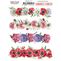 Набір наклейок (стікерів) 4 шт Summer flowers №117 Літні Квіти