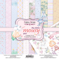 Набір скраппаперу Моя Маленька Мишка Дівчинка My little mousy girl 30,5x30,5 см, 10 аркушів