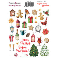 Набор наклеек (стикеров) 34 шт Our warm Christmas №141 Наше Теплое Рождество