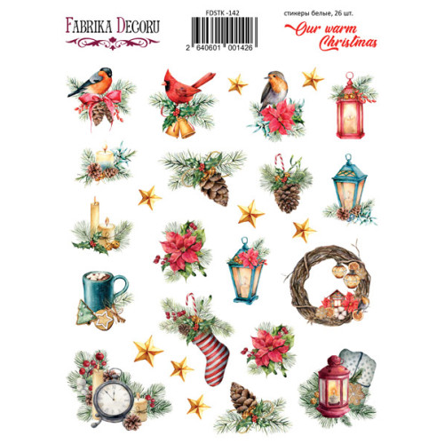Набір наклейок (стікерів) 26 шт Our warm Christmas №142 Наше Тепле Різдво