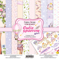 Набор скрапбумаги Воробушек Девочка Cutie sparrow girl 30,5x30,5 см, 10 листов