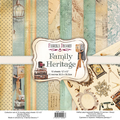 Набор скрапбумаги Семейное Наследие Family Heritage 30,5x30,5 см, 10 листов