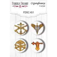 Скрапфішки набір 4шт Military style №451