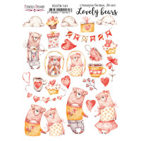 Набір наклейок (стікерів) 26 шт Lovely bears №161 Улюблені Ведмеді
