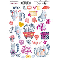 Набір наклейок (стікерів) 26 шт Love cats №163 Любов Котів