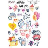 Набір наклейок (стікерів) 25 шт Love you №164 Люблю Тебе