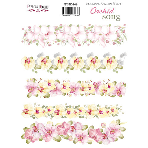 Набор наклеек (стикеров) 5 шт Orchid song №169 Песня Орхидеи