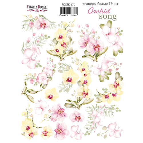 Набор наклеек (стикеров) 19 шт Orchid song №170 Песня Орхидеи