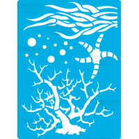 Трафарет багаторазовий 15x20 см Морський риф №367 Трафарет багаторазовий 15x20 см Морський риф №367