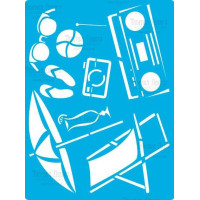 Трафарет многоразовый 15x20 см Пляжные аксессуары №370