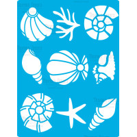 Трафарет багаторазовий 15x20 см Мушлі №371