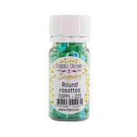 Пайетки Розетки аквамариновые с радужным перламутром №223