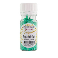 Пайетки Круглые плоские, аквамарин, №408