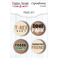 Скрапфішки набір 4шт Dinosauria EN (англ) №471