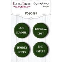 Скрапфишки набор 4шт Summer botanical diary EN (англ) №499