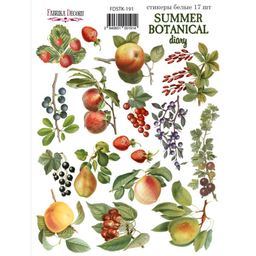Набор наклеек (стикеров) 17 шт Summer botanical diary №191 Летний Ботанический Дневник