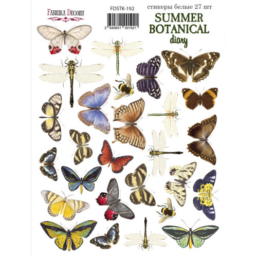 Набор наклеек (стикеров) 27 шт Summer botanical diary №192 Летний Ботанический Дневник