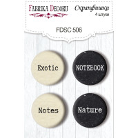 Скрапфішки набір 4шт Botany exotic EN (англ) №506