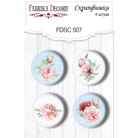 Скрапфішки набір 4шт Peony garden №507