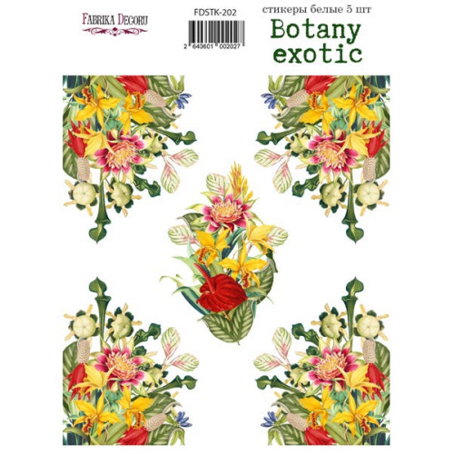 Набір наклейок (стікерів) 5 шт Botany exotic №202 Ботанічна Екзотика