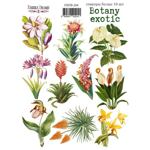 Набор наклеек (стикеров) 10 шт Botany exotic №204 Ботаническая Экзотика