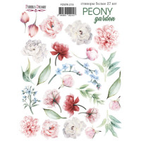 Набор наклеек (стикеров) 27 шт Peony garden №215 Пионовый Сад