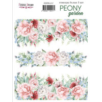 Набір наклейок (стікерів) 3 шт Peony garden №217 Півоновий Сад