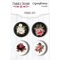Скрапфішки набір 4шт Peony passion №511