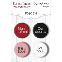 Скрапфішки набір 4шт Peony passion EN (англ) №514