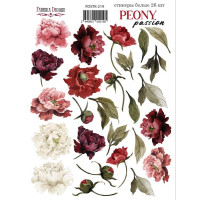 Набор наклеек (стикеров) 26 шт Peony passion №219 Страсть Пиона