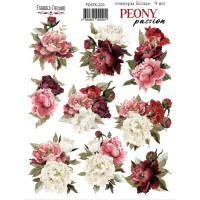 Набор наклеек (стикеров) 10 шт Peony passion №220 Страсть Пиона