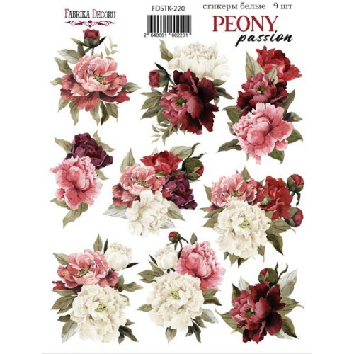 Набір наклейок (стікерів) 10 шт Peony passion №220 Пристрасть Піона