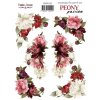 Набор наклеек (стикеров) 6 шт Peony passion №221 Страсть Пиона