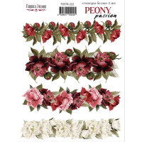 Набор наклеек (стикеров) 4 шт Peony passion №222 Страсть Пиона