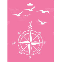 Трафарет многоразовый XL (30х21 см), Роза ветров №082