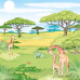 Набор скрапбумаги Сафари для Детей (Safari for kids) 30,5x30,5 см, 10 листов