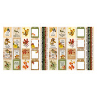 Набір смуг з картинками для декорування Autumn botanical diary 5 шт 5х30,5 см