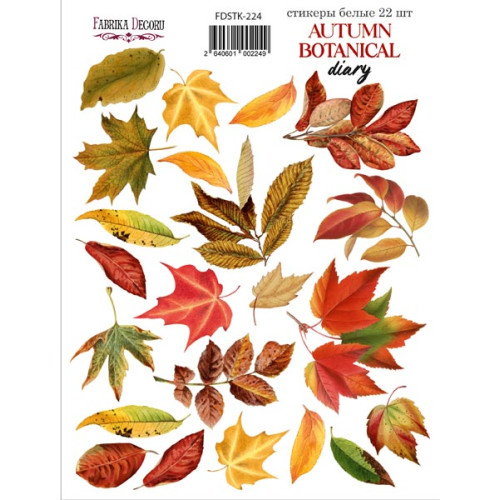 Набор наклеек (стикеров) 22 шт Autumn botanical diary №224 Осенний Ботанический Дневник