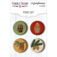 Скрапфишки набор 4шт Winter botanical diary №527
