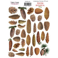 Набір наклейок (стікерів) 35шт Winter botanical diary №231 Зимовий Ботанічний Щоденник