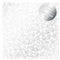 Ацетатный лист с фольгированием Silver Rose leaves 30,5х30,5 см (Листья розы)