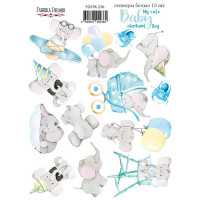 Набор наклеек (стикеров) 13 шт My cute Baby elephant boy №236 Мой Милый Слоненок Мальчик