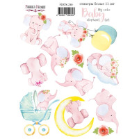 Набір наклейок (стікерів) 11 шт My cute Baby elephant girl №239 Моя Мила Слоненя Дівчинка