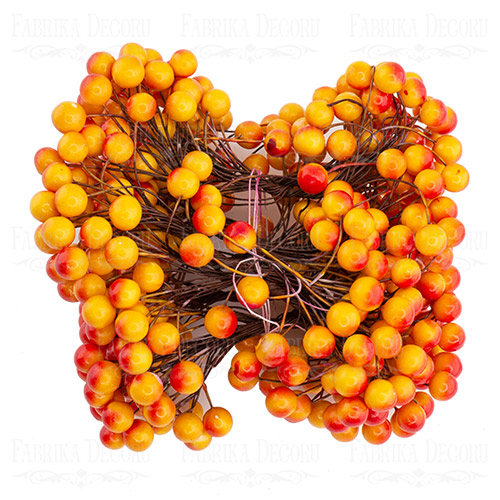 Набор лаковых ягод калины Оранжево-красный 20 шт