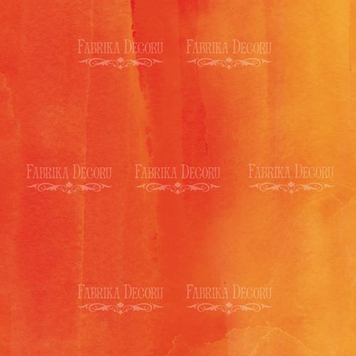 Лист двусторонней бумаги для скрапбукинга Yellow-orange aquarelle & Poppy red №42-01 30,5х30,5 см (Желто-оранжевая акварель и красный мак)